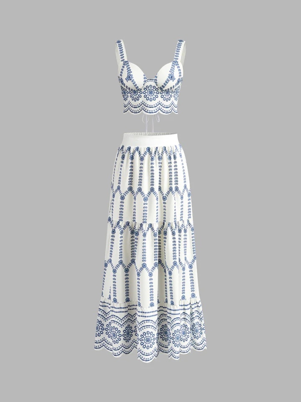COMMENSE NWT TIE BACK SKIRT SET S - Picture 2 of 7